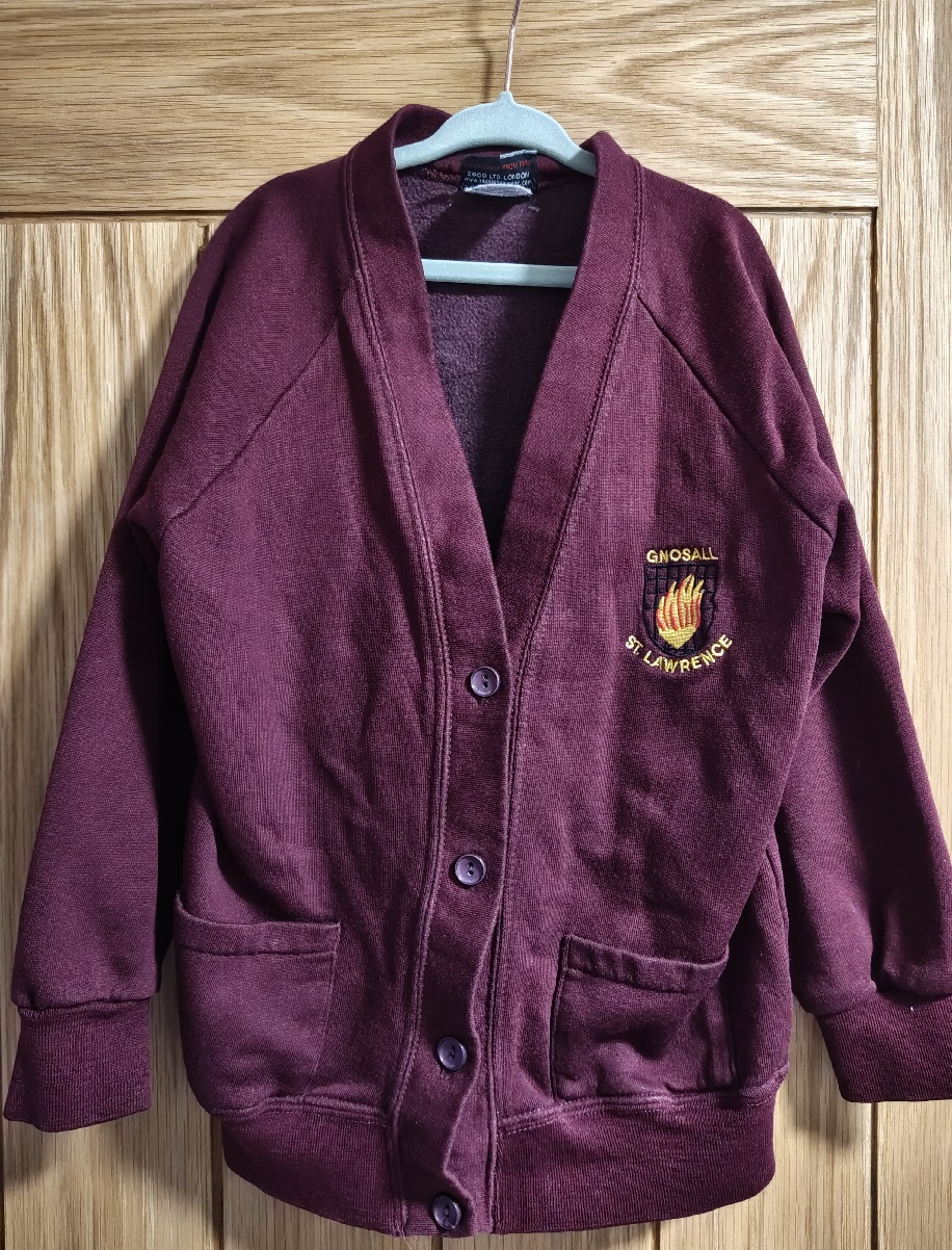 Branded cardigan, age 7-8
