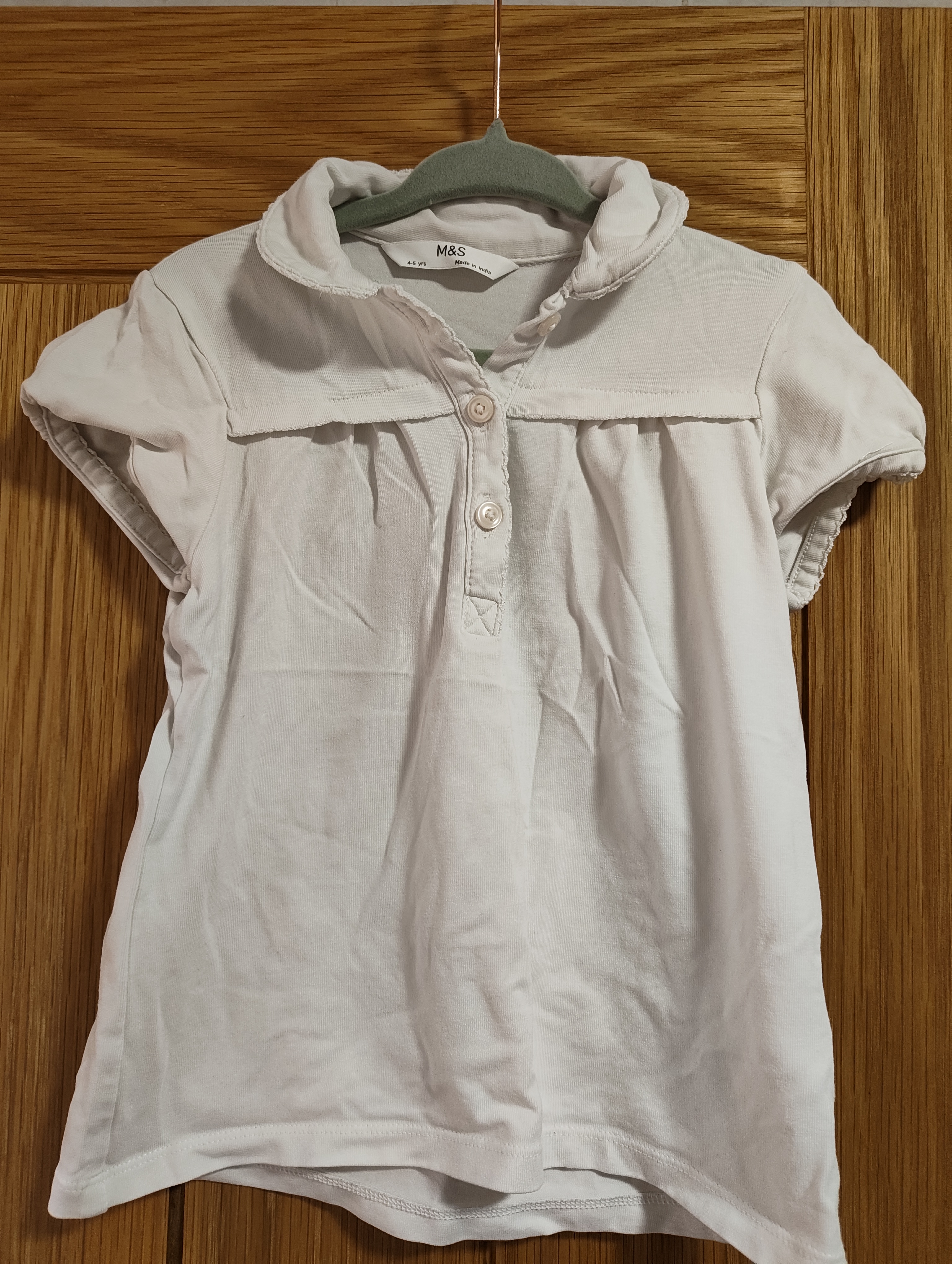Girls White Polo, age 4-5