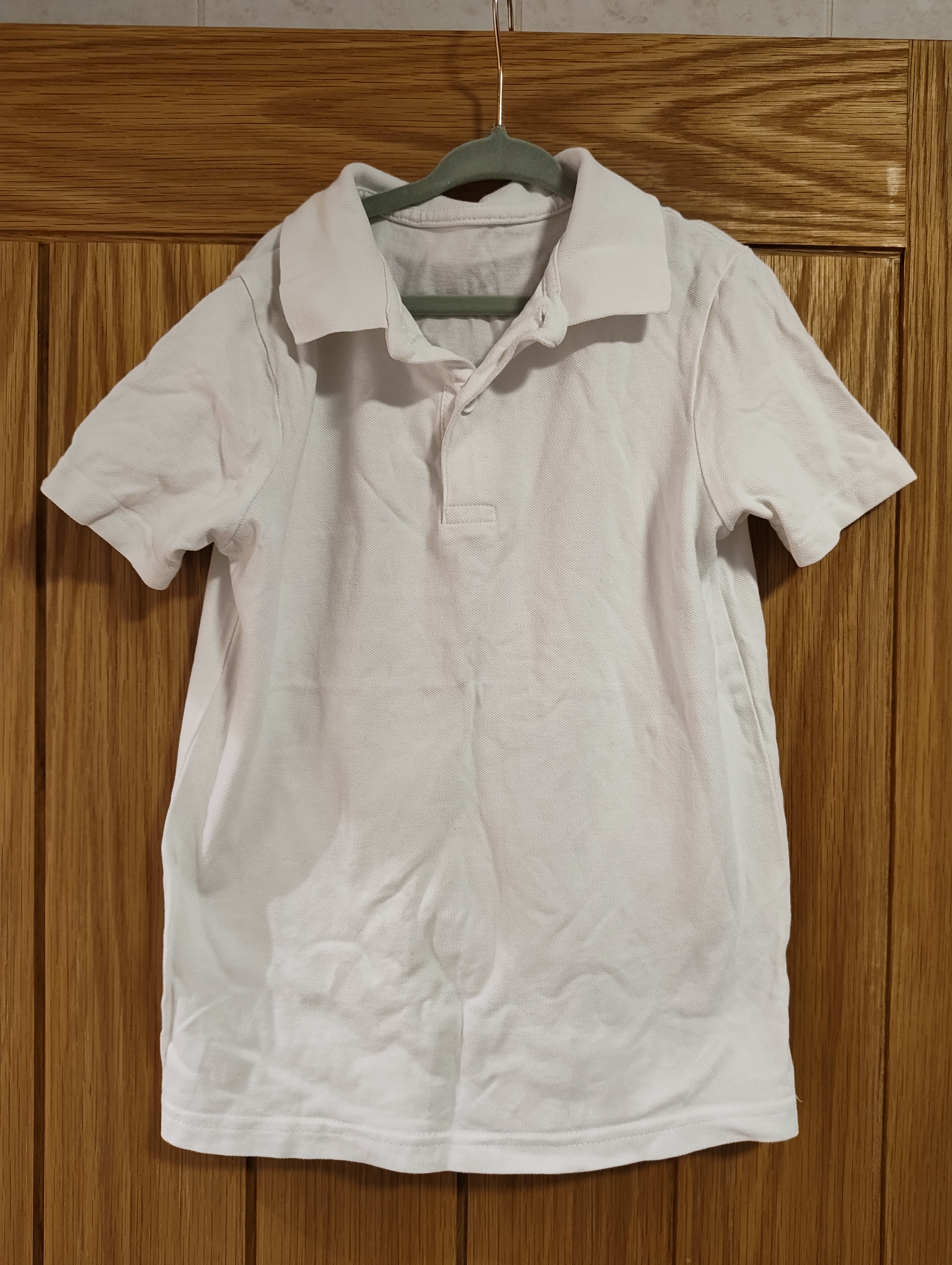 Boys White Polo, age 7-8